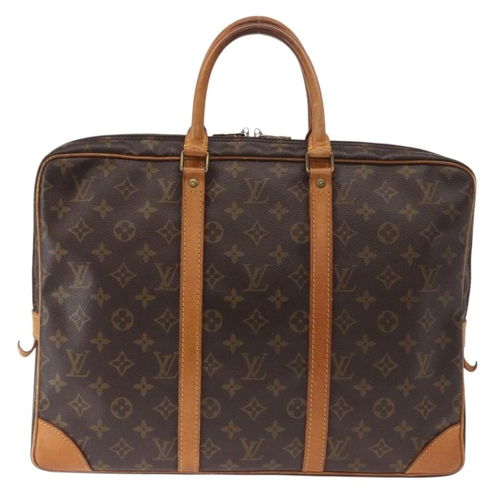 Louis Vuitton Monogram Porte Documents Voyage Business Bag Brown